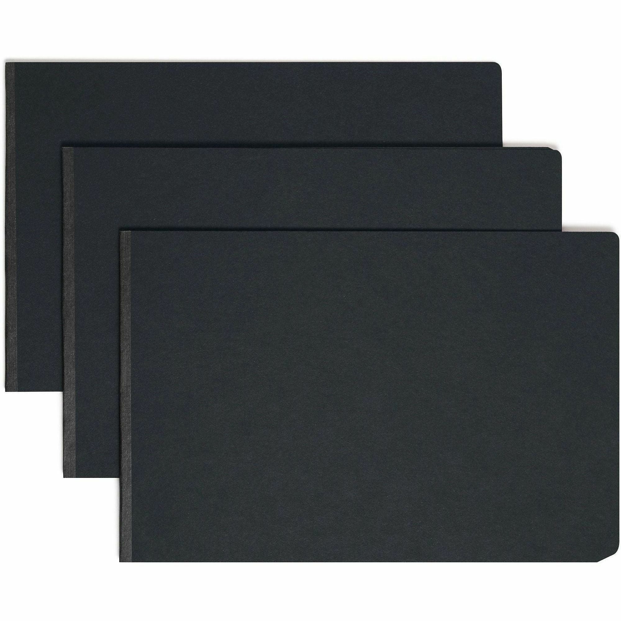 11" x 17" - 3" Expansion - 1 Fastener(s) - 25 pt. - Pressboard - Black - Metal Compressor, Hinged - 100% Paper Recycled - 1 Each
