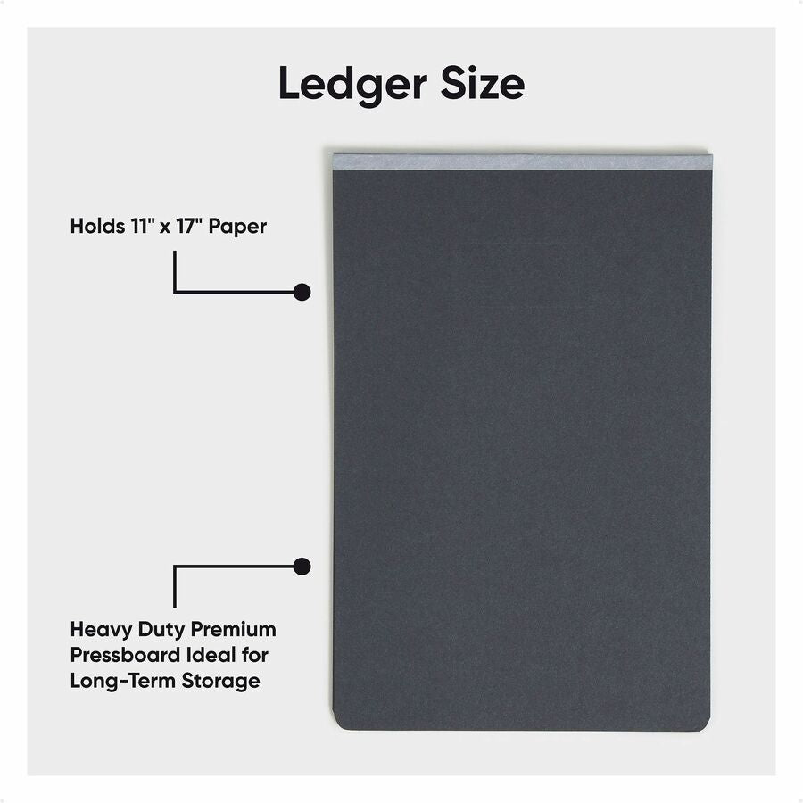 11" x 17" - 3" Expansion - 1 Fastener(s) - 25 pt. - Pressboard - Black - Metal Compressor, Hinged - 100% Paper Recycled - 1 Each