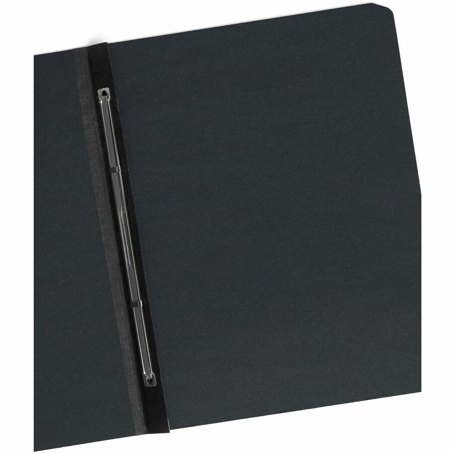 Smead Letter Recycled Fastener Folder - 3" Folder Capacity - 8 1/2" x 11" - 350 Sheets Capacity - 3" Expansion - 1 Fastener(s) - 25 pt. - Pressboard - Black - Metal Compressor, Hinged - 100% Paper Recycled - 1 Each