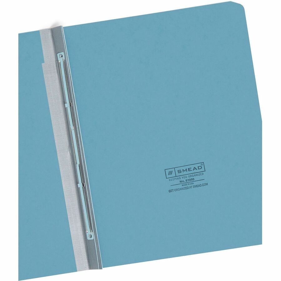 Smead Letter Recycled Fastener Folder - 8 1/2" x 11" - 3" Expansion - 1 Fastener(s) - 25 pt. - Pressboard - Blue - 100% Paper Recycled - 1 Each