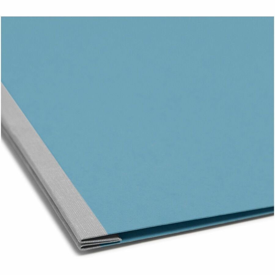 Smead Letter Recycled Fastener Folder - 8 1/2" x 11" - 3" Expansion - 1 Fastener(s) - 25 pt. - Pressboard - Blue - 100% Paper Recycled - 1 Each