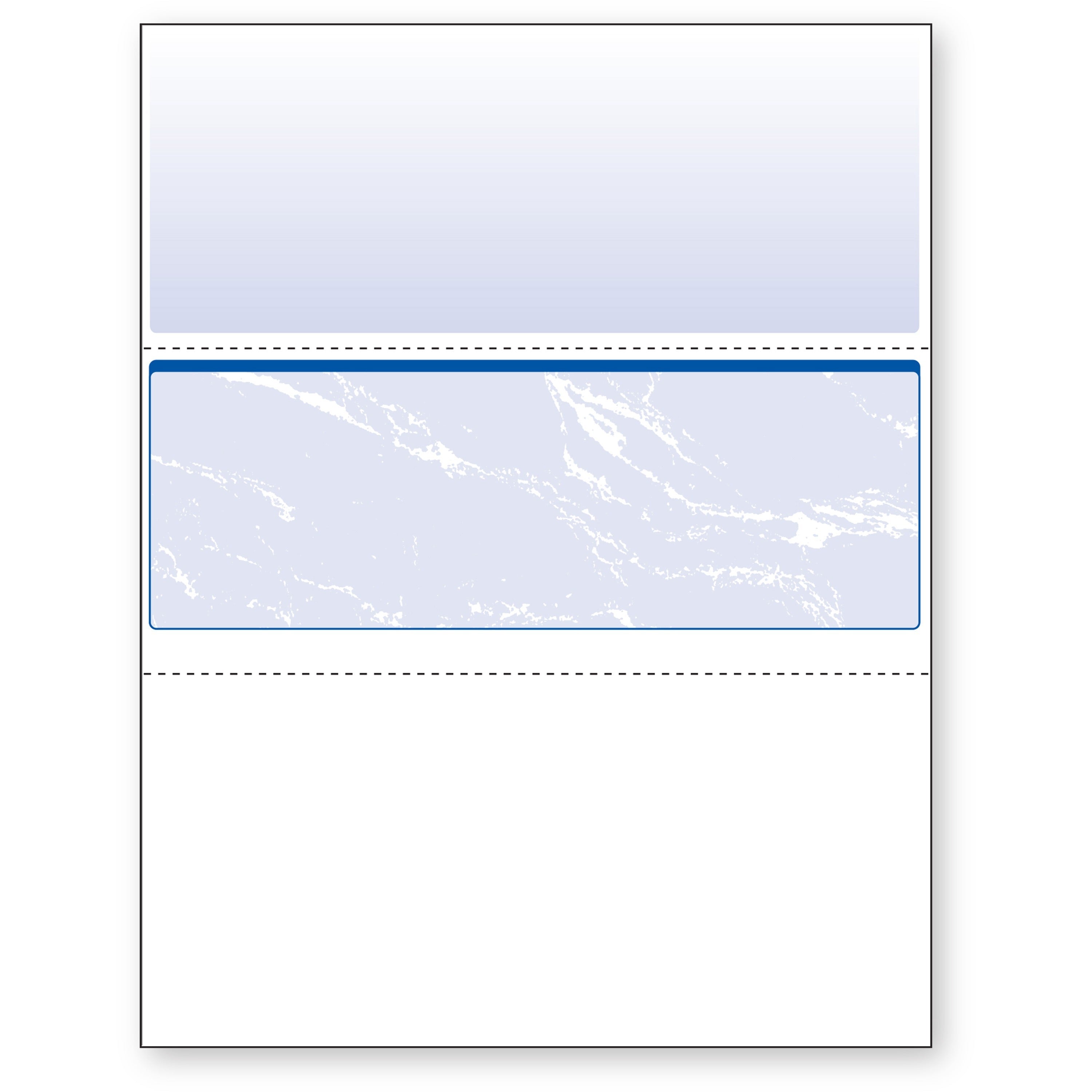 DocuGard Security Business Checks - Letter - 8 1/2" x 11" - 24 lb Basis Weight - Smooth - Watermarked, Pantograph, Coin-reactive Ink, Microtext Printing, Security Features Listing, Perforated, Security Warning, Patterned - Marble Blue - 500 / Ream