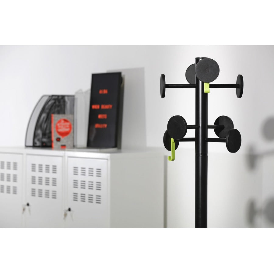 Alba Coat Stand - 2 Hooks - 8 Pegs - 11.02 lb (5 kg) Capacity - 69.3" Height - for Coat, Garment, Clothes - Powder Coated - 1 Each