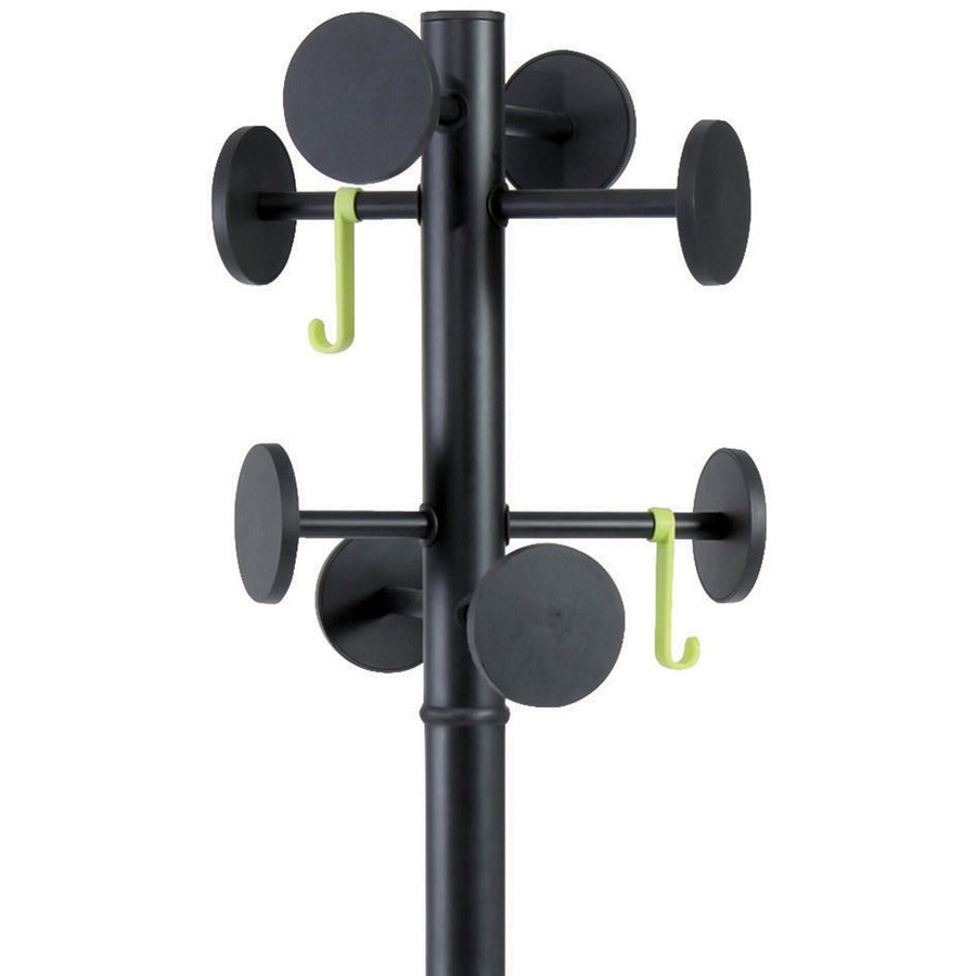 Alba Coat Stand - 2 Hooks - 8 Pegs - 11.02 lb (5 kg) Capacity - 69.3" Height - for Coat, Garment, Clothes - Powder Coated - 1 Each