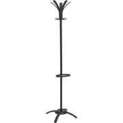 10 Pegs - 68.9" Height x 19.7" Width - for Coat, Umbrella, Clothes - Metal - Black - Powder Coated - 1 Each