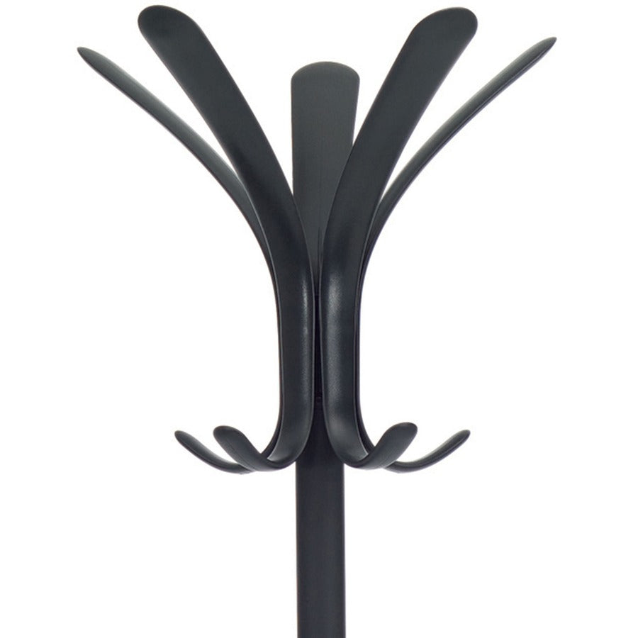 10 Pegs - 68.9" Height x 19.7" Width - for Coat, Umbrella, Clothes - Metal - Black - Powder Coated - 1 Each