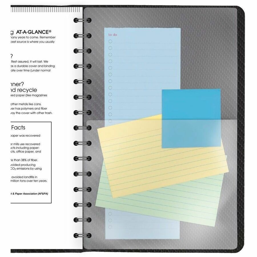 At-A-Glance Contemporary Weekly/Monthly Planner, January 2026-December 2026, 8:00 AM-6:00 PM Hourly, 4 7/8" x 8", Wire Bound, Charcoal, 1 Each