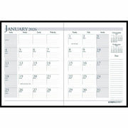 Julian Dates - Monthly - 14 Month - December 2025 to January 2027 - 1 Month Double Page Layout - 10" x 7" Block - Sewn - Black - Leatherette - Black Cover - Notes Area - 1 Each