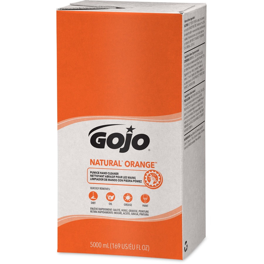 Gojo&reg; Natural Orange Pumice Hand Cleaner - Citrus Scent - 1.32 gal - Oil Remover, Dirt Remover, Grease Remover, Soil Remover - Hand - White - Fast Acting - 1 Each