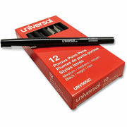 0.7 mm Medium Bullet Pen Point - Black Ink - Liquid - Black Barrel - 1 Dozen
