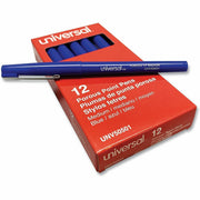0.7 mm Medium Bullet Pen Point - Blue Ink - Liquid - Blue Barrel - 1 Dozen