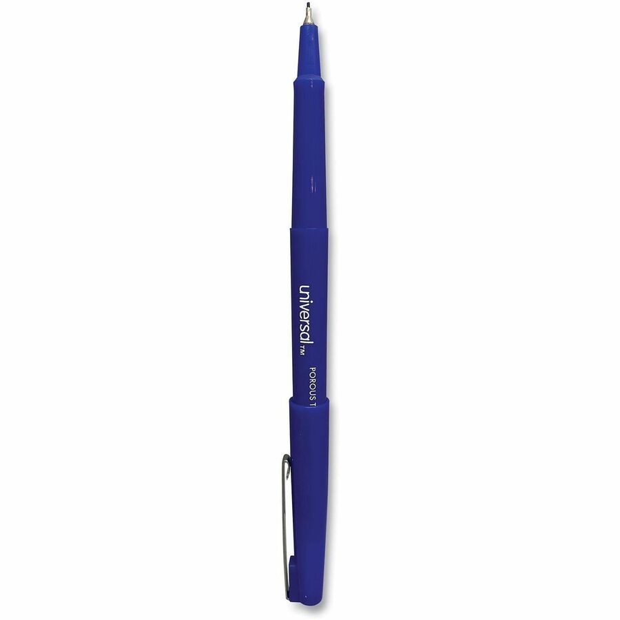 0.7 mm Medium Bullet Pen Point - Blue Ink - Liquid - Blue Barrel - 1 Dozen