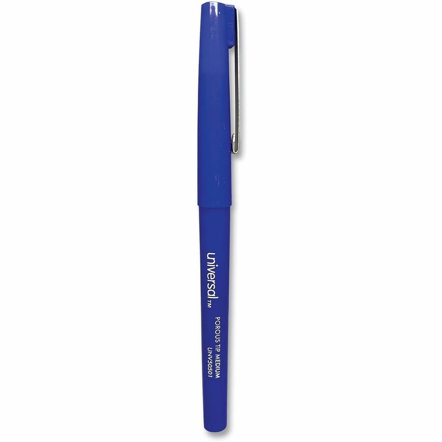 0.7 mm Medium Bullet Pen Point - Blue Ink - Liquid - Blue Barrel - 1 Dozen