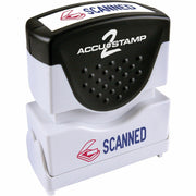 COSCO 2-Color Shutter Stamp - Message Stamp - SCANNED - 0.50" Impression Width - 20000 Impression(s) - Blue, Red - Rubber, Plastic - 1 Each