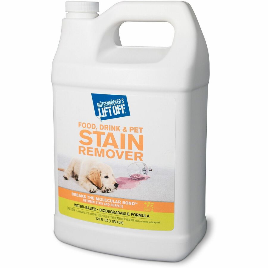 Mötsenböcker's Lift Off Food/Drink/Pet Stain Remover - 128 fl oz (4 quart) - Environmentally Friendly - White Bottle - 1 Each