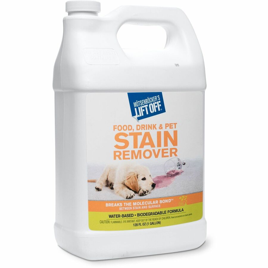 Mötsenböcker's Lift Off Food/Drink/Pet Stain Remover - 128 fl oz (4 quart) - Environmentally Friendly - White Bottle - 1 Each