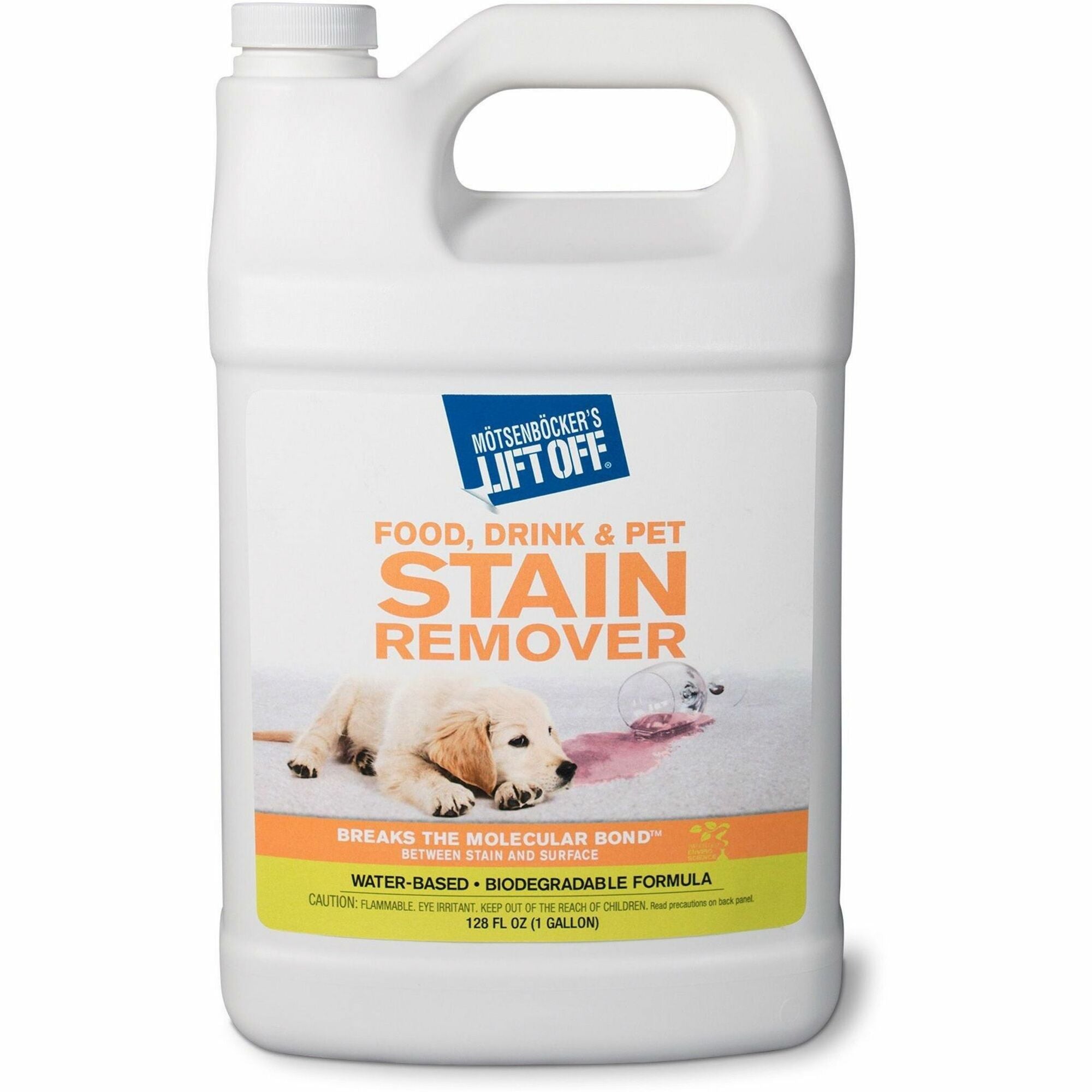 Mötsenböcker's Lift Off Food/Drink/Pet Stain Remover - 128 fl oz (4 quart) - Environmentally Friendly - White Bottle - 1 Each