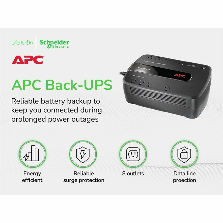 Tower - 1 Day Recharge - 3 Minute Stand-by - 120 V Input - 120 V AC Output - Single Phase - Stepped Approximated Sine Wave - USB - 4 x NEMA 5-15R, 4 x NEMA 5-15R Surge Receptacle(s) - 8 x Battery/Surge Outlet