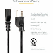 StarTech.com 10 ft 14 AWG Computer Power Cord - NEMA5-15P to C13
