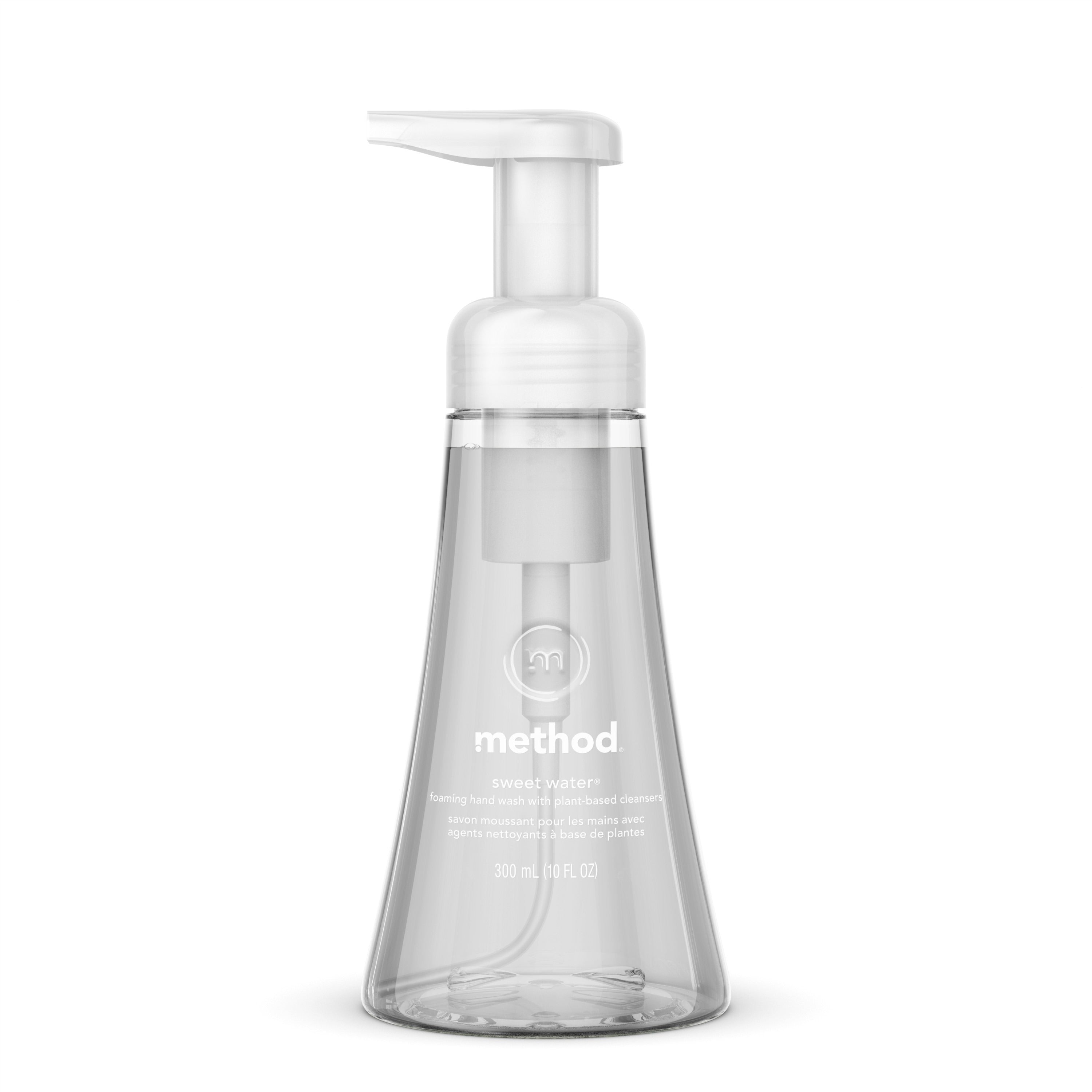 Method Foaming Hand Soap - Sweet Water Scent - 10 fl oz - Push Pump Dispenser - Hand - Clear - Paraben-free, Phthalate-free, Triclosan-free - 1 Each