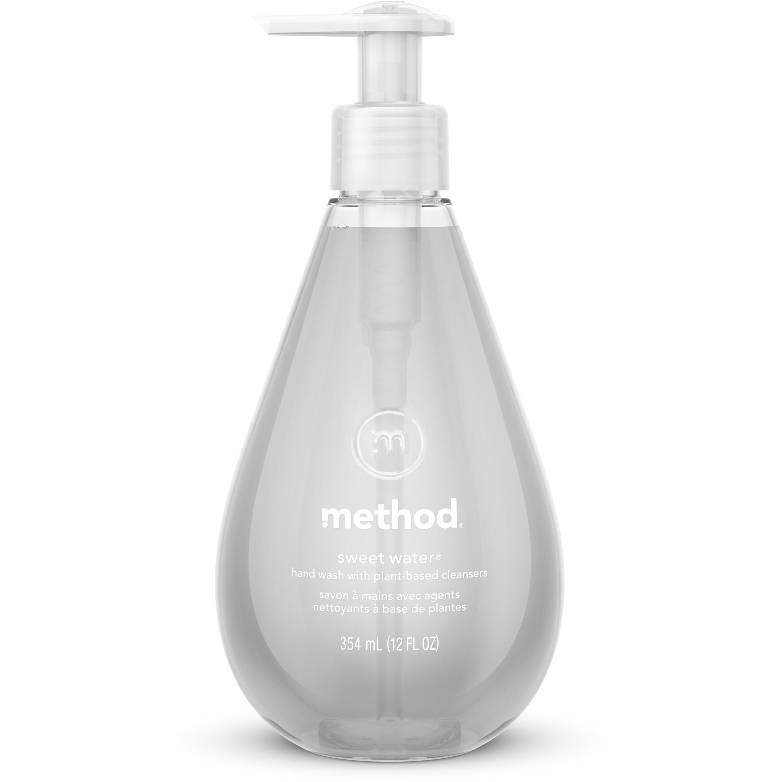 Method Gel Hand Soap - Sweet Water Scent - 12 fl oz - Pump Bottle Dispenser - Bacteria Remover - Hand - Moisturizing - Antibacterial - Clear - Triclosan-free, Non-toxic, pH Balanced, Anti-irritant - 1 Each