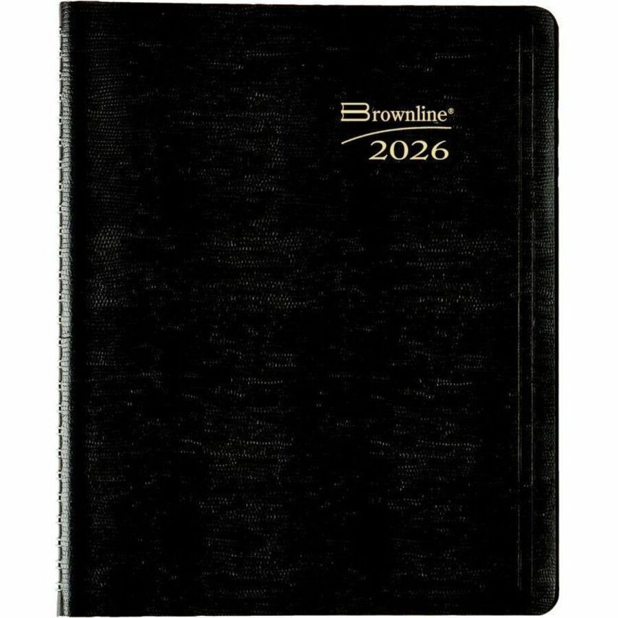 Monthly - 14 Month - December 2025 to January 2027 - 1 Month Double Page Layout - 7 1/8" x 8 7/8" Sheet Size - Twin Wire - Black - Soft Cover, Daily Block - 1 Each