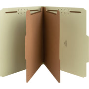 Nature Saver Recycled Classification Folders, 2/5 Tab Cut, Letter Size, 2" Expansion, 2 Dividers, Gray/Green, 100% Recycled, 10/Box