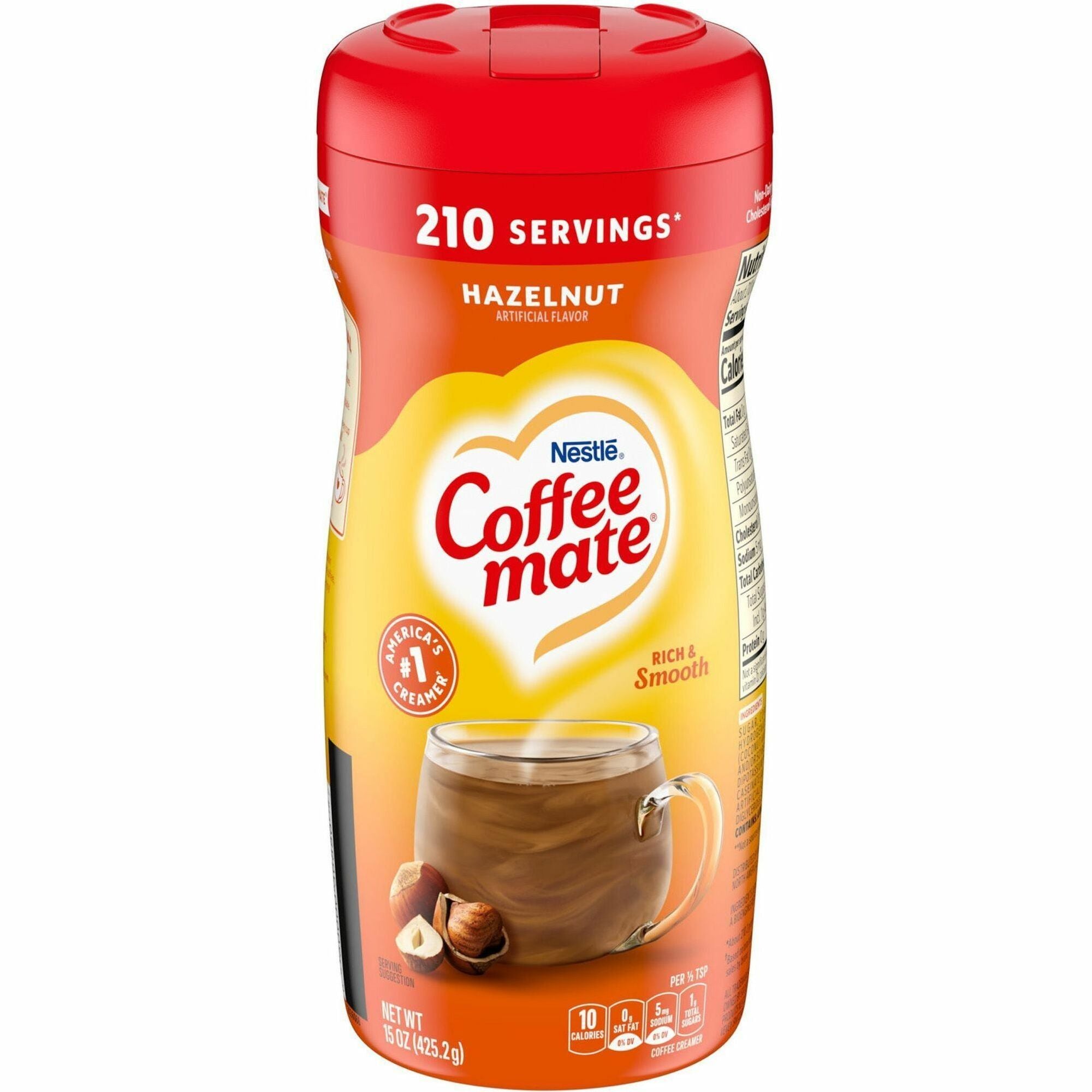 Coffee mate Hazelnut Powdered Coffee Creamer - Hazelnut Flavor - 0.94 lb (15 oz) - 141 Serving - 1 Each