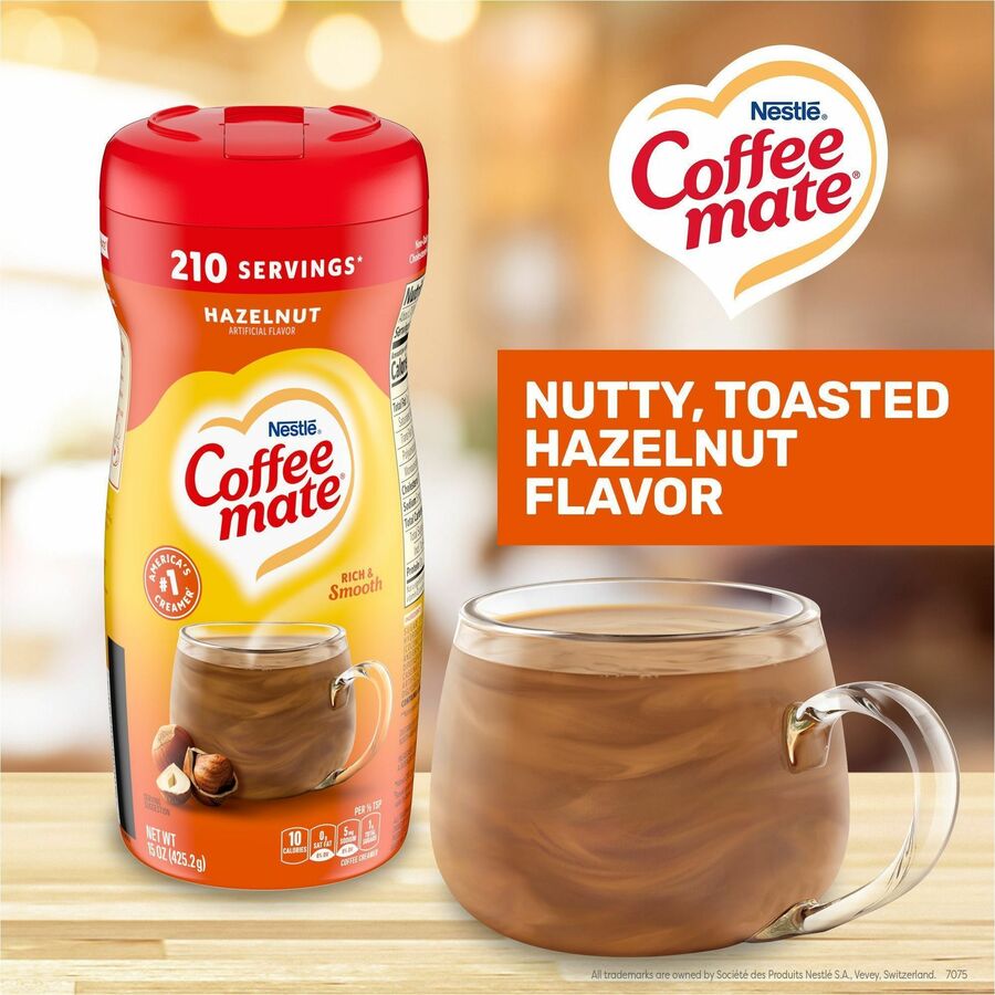 Coffee mate Hazelnut Powdered Coffee Creamer - Hazelnut Flavor - 0.94 lb (15 oz) - 141 Serving - 1 Each