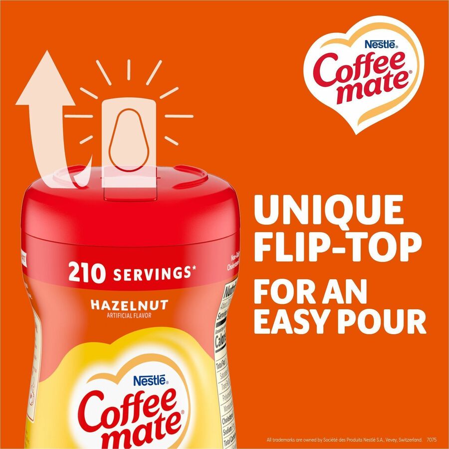Coffee mate Hazelnut Powdered Coffee Creamer - Hazelnut Flavor - 0.94 lb (15 oz) - 141 Serving - 1 Each