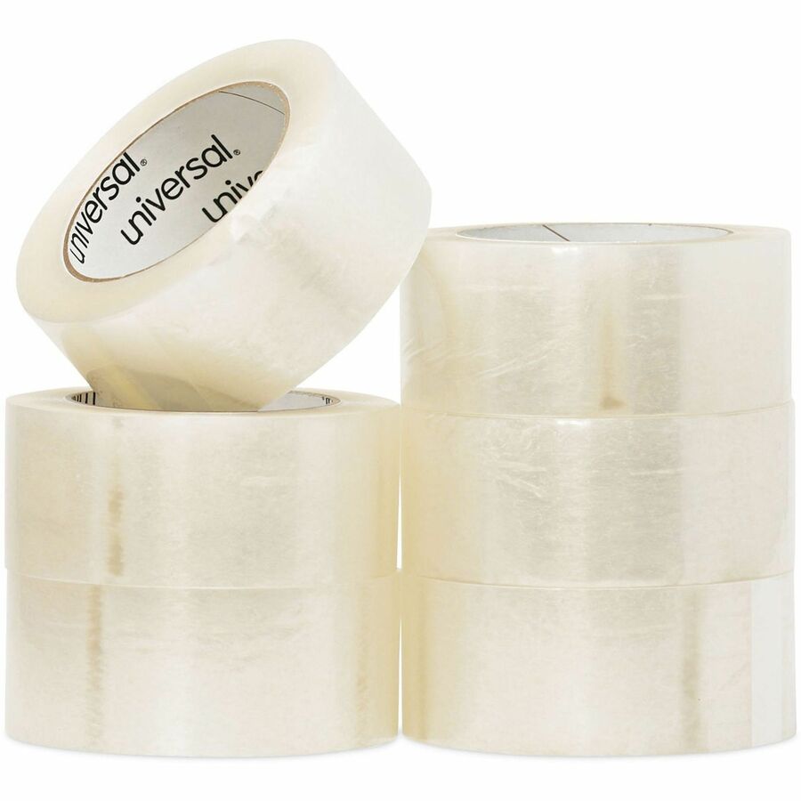 110 yd Length x 1.88" Width x 2 mil Thickness - 3" Core - Clear - Synthetic Rubber - Plastic Backing - 6 / Pack