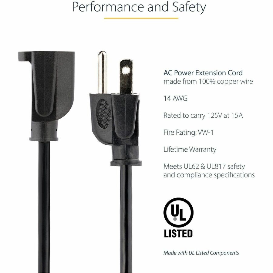 StarTech.com 10ft 14 AWG Power Cord Extension