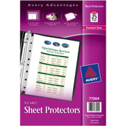 Avery&reg; Mini Diamond Clear Heavyweight Sheet Protectors - 1 x Sheet Capacity - For 5 1/2" x 8 1/2" Sheet - 7 x Holes - 3 x Rings - Top Loading - Rectangular - Clear - Polypropylene - 25 / Pack