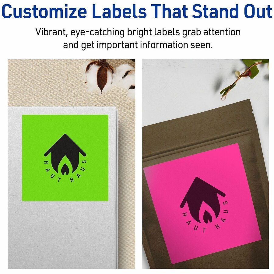 Avery&reg; ID Labels - 3 21/64" Width x 4" Length - Removable Adhesive - Rectangle - Inkjet, Laser - Neon Green, Neon Magenta, Neon Yellow - Paper - 6 / Sheet - 12 Total Sheets - 120 Total Label(s) - 72 / Pack