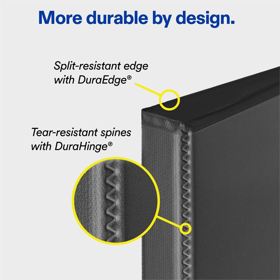Avery&reg; Mini Durable View Protect & Store(TM) Binder, 1" Round Rings, 175-Sheet Capacity, 5-1/2" x 8-1/2" , White (23011)