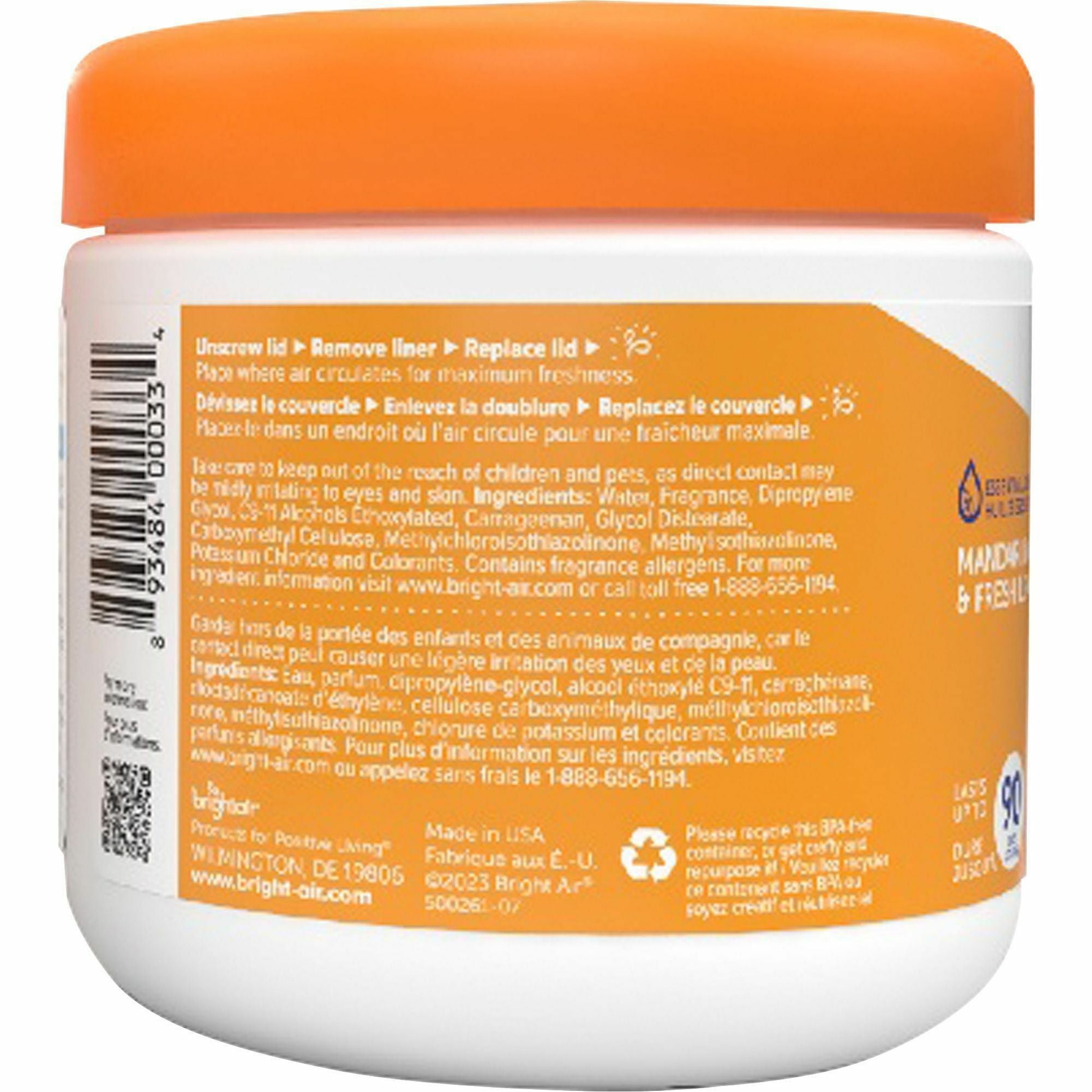 Bright Air Super Odor Eliminator Air Freshener - 14 oz - Mandarin Orange, Fresh Lemon - 60 Day - 1 Each