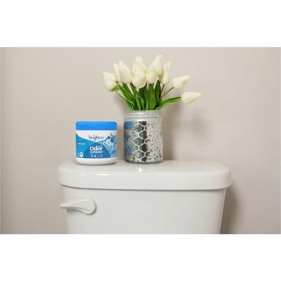 Bright Air Super Odor Eliminator Air Freshener - Gel - 450 ft³ - 14 fl oz (0.4 quart) - Cool, Clean - 60 Day - 1 Each