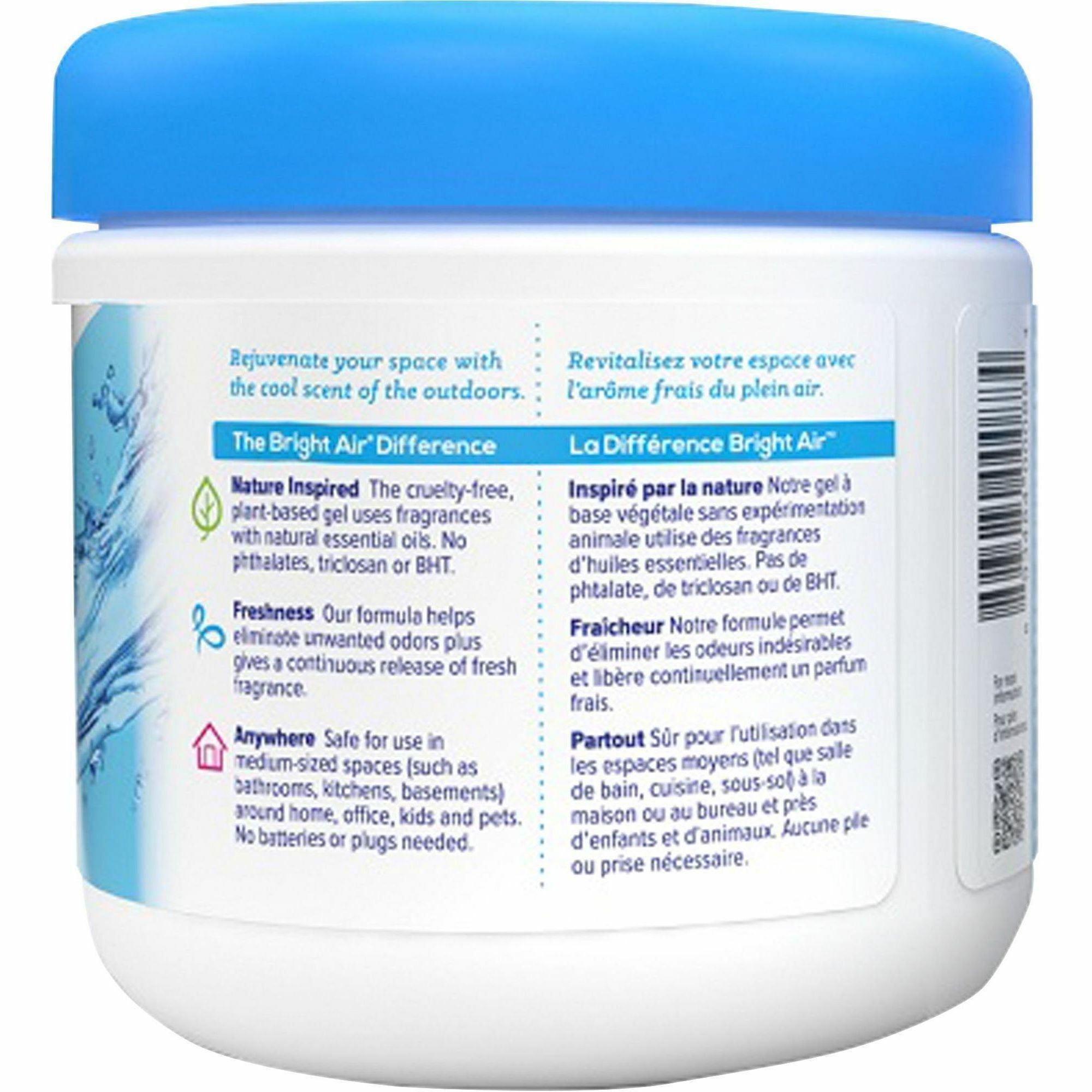 Bright Air Super Odor Eliminator Air Freshener - Gel - 450 ft³ - 14 fl oz (0.4 quart) - Cool, Clean - 60 Day - 1 Each