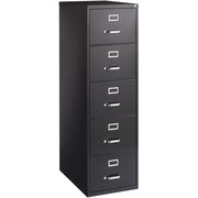 Lorell Fortress Series 26-1/2" Commercial-Grade Vertical File Cabinet - 18" Width x 26.5" Depth x 61" Height - 5 x Drawer(s) for File - Legal - Vertical - Heavy Duty, Security Lock, Ball-bearing Suspension - Black - Steel - Recycled