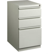 Lorell 20" Box/Box/File Mobile File Cabinet with Full-Width Pull - 15" Width x 20" Depth x 27.7" Height - Letter - Security Lock, Recessed Handle, Ball-bearing Suspension - Light Gray - Steel - Recycled