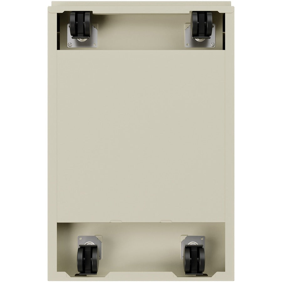 Lorell 20" File/File Mobile File Cabinet with Full-Width Pull - 15" Width x 20" Depth x 27.7" Height - Letter - Recessed Handle, Ball-bearing Suspension, Security Lock - Putty - Steel - Recycled