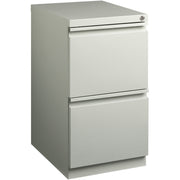 Lorell 20" File/File Mobile File Cabinet with Full-Width Pull - 15" Width x 20" Depth x 27.7" Height - Letter - Ball-bearing Suspension, Recessed Handle, Security Lock - Light Gray - Steel - Recycled
