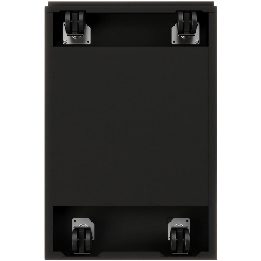 Lorell 23" File/File Mobile File Cabinet with Full-Width Pull - 15" Width x 22.9" Depth x 27.7" Height - Letter - Vertical - Recessed Handle, Ball-bearing Suspension, Security Lock - Black - Steel - Recycled
