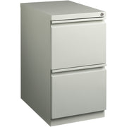 Lorell 23" File/File Mobile File Cabinet with Full-Width Pull - 15" Width x 22.9" Depth x 27.7" Height - 2 x Drawer(s) for File - Letter - Vertical - Ball-bearing Suspension, Security Lock, Recessed Handle - Light Gray - Steel - Recycled