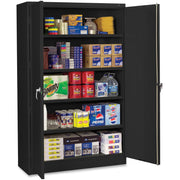 Tennsco Jumbo Storage Cabinet - 48" Width x 24" Depth x 78" Height - 5 x Shelf(ves) - 2 x Door(s) - 2000 lb Load Capacity - Leveling Glide, Recessed Handle, Security Lock - Black - Steel - Recycled