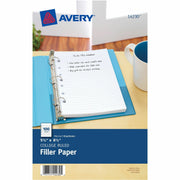 100 Sheets - College Ruled Front Ruling - 7 Hole(s) - 5 1/2" x 8 1/2" Sheet Size - White Paper - Mediumweight, Punched - 100 / Pack