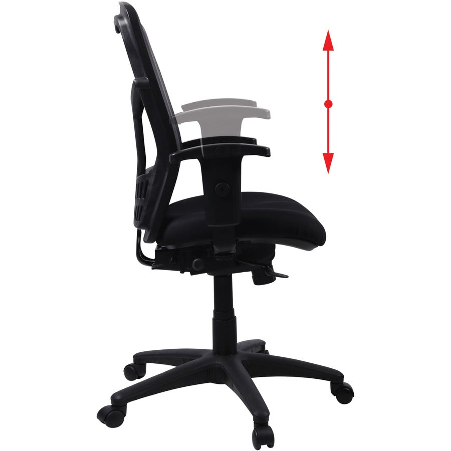 Lorell Executive Mesh High-back Swivel Chair - Black Seat Color - Fabric Seat Material - Steel Frame Material - Black - 1 Each