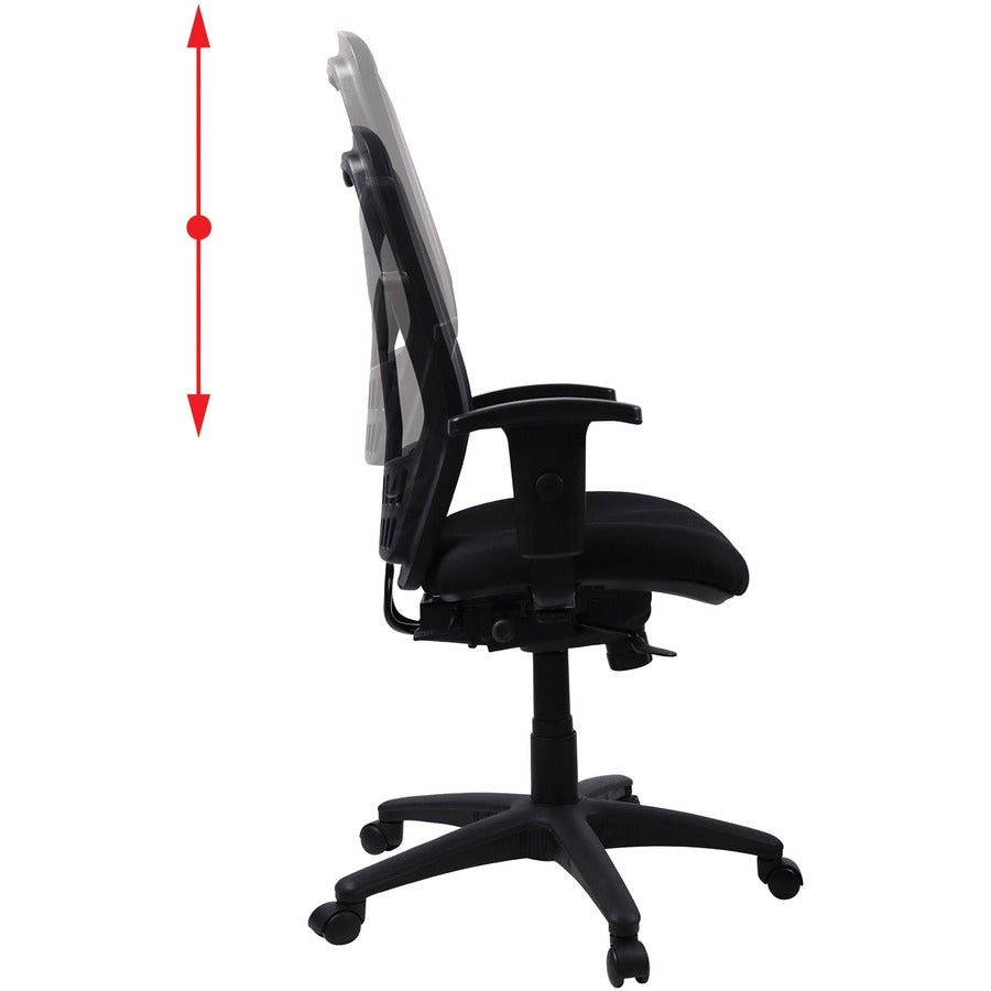 Lorell Executive Mesh High-back Swivel Chair - Black Seat Color - Fabric Seat Material - Steel Frame Material - Black - 1 Each