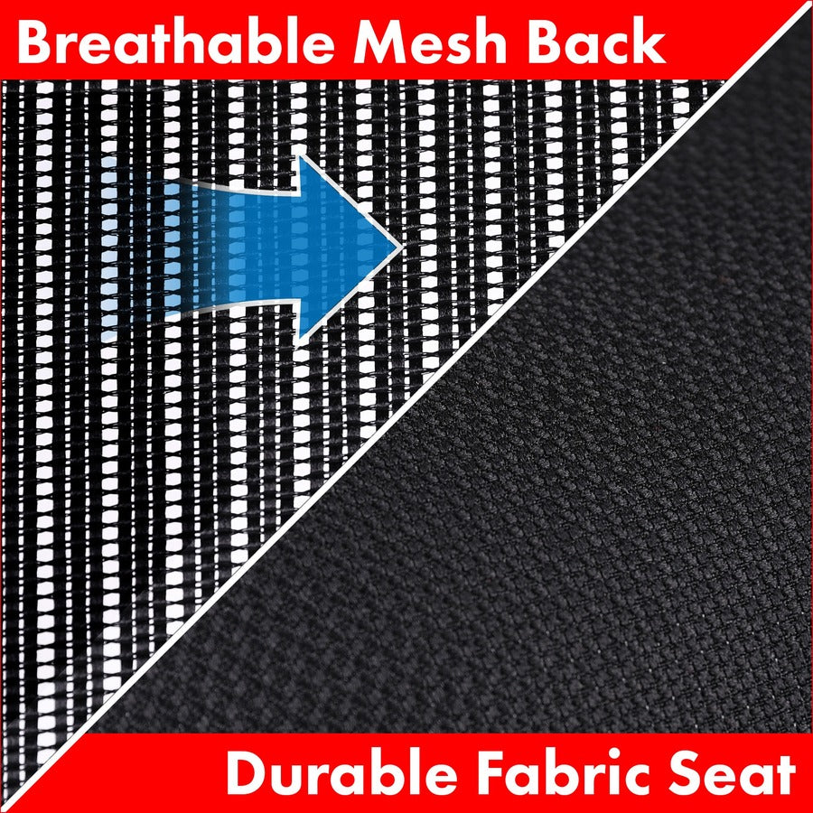Lorell Executive Mesh High-back Swivel Chair - Black Seat Color - Fabric Seat Material - Steel Frame Material - Black - 1 Each