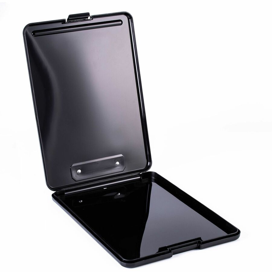 Business Source Storage Clipboard - 8 1/2" x 11" Sheet Size - Plastic - Black - 1 Each